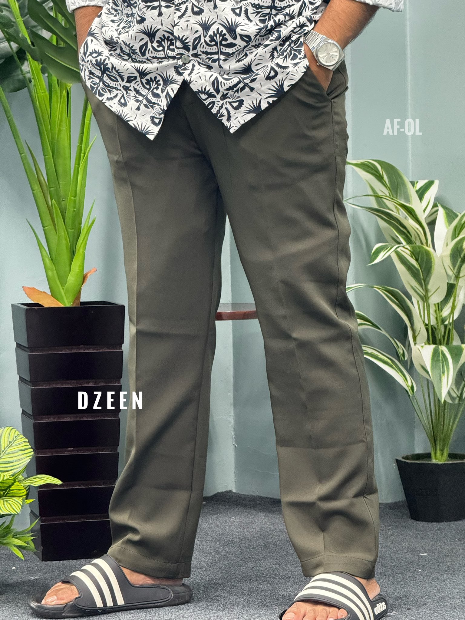 Adjustable Formal Pant (OLIVE)